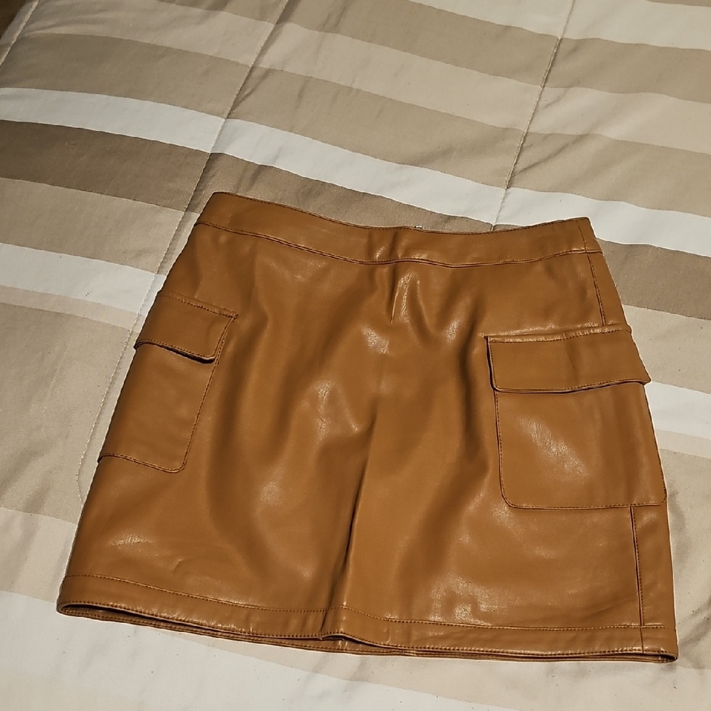 Forever 21 Tan Leather Skort